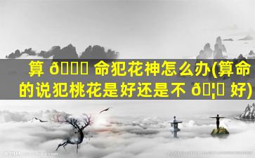 算 🐝 命犯花神怎么办(算命的说犯桃花是好还是不 🦋 好)